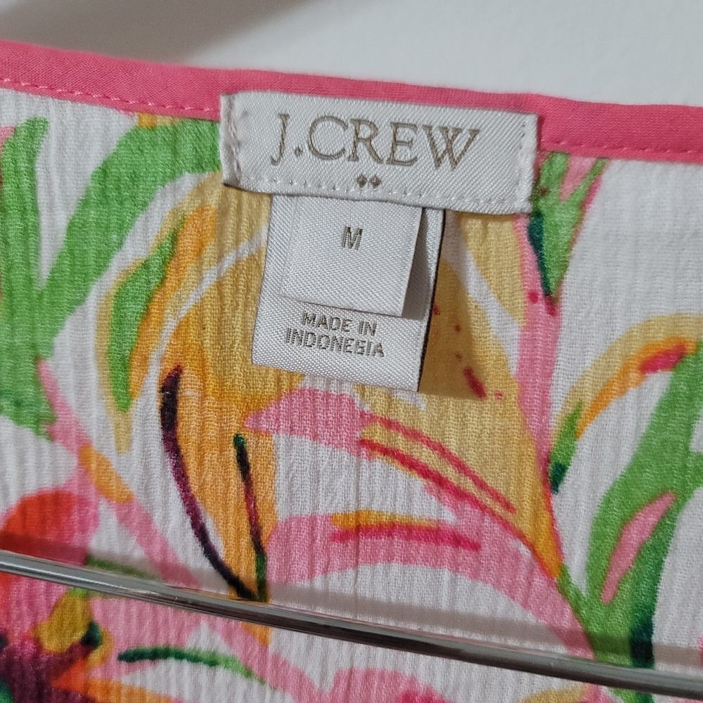 J. Crew Factory Tissue Tunic Floral swim cover top Size Medium - Picture 3 of 6